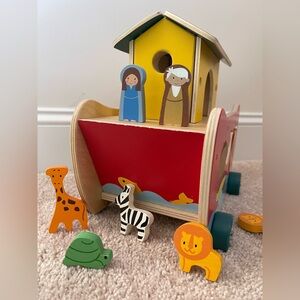 Noah's Ark Wooden Shape Sorter Kids Toddler Toy